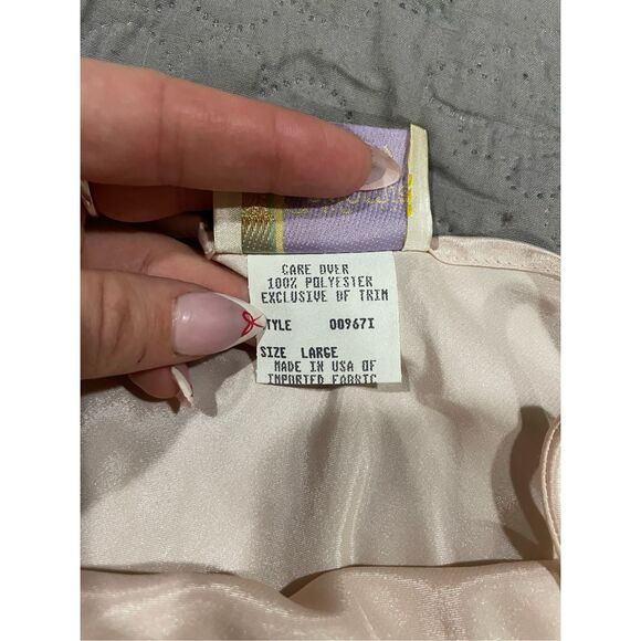 California Dynasty Baby Pink Vintage Night Gown Large Silky Polyester - Picture 6 of 6